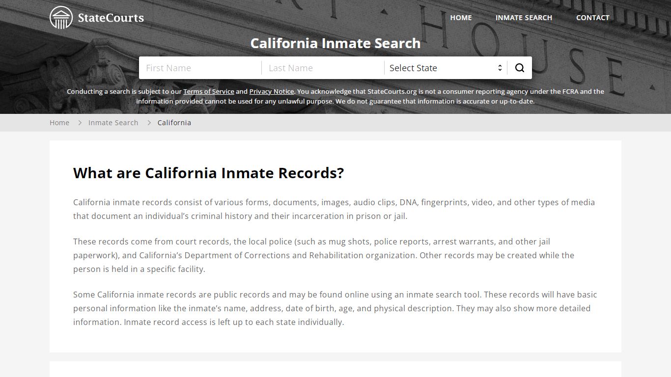 What are California Inmate Records? - State Courts